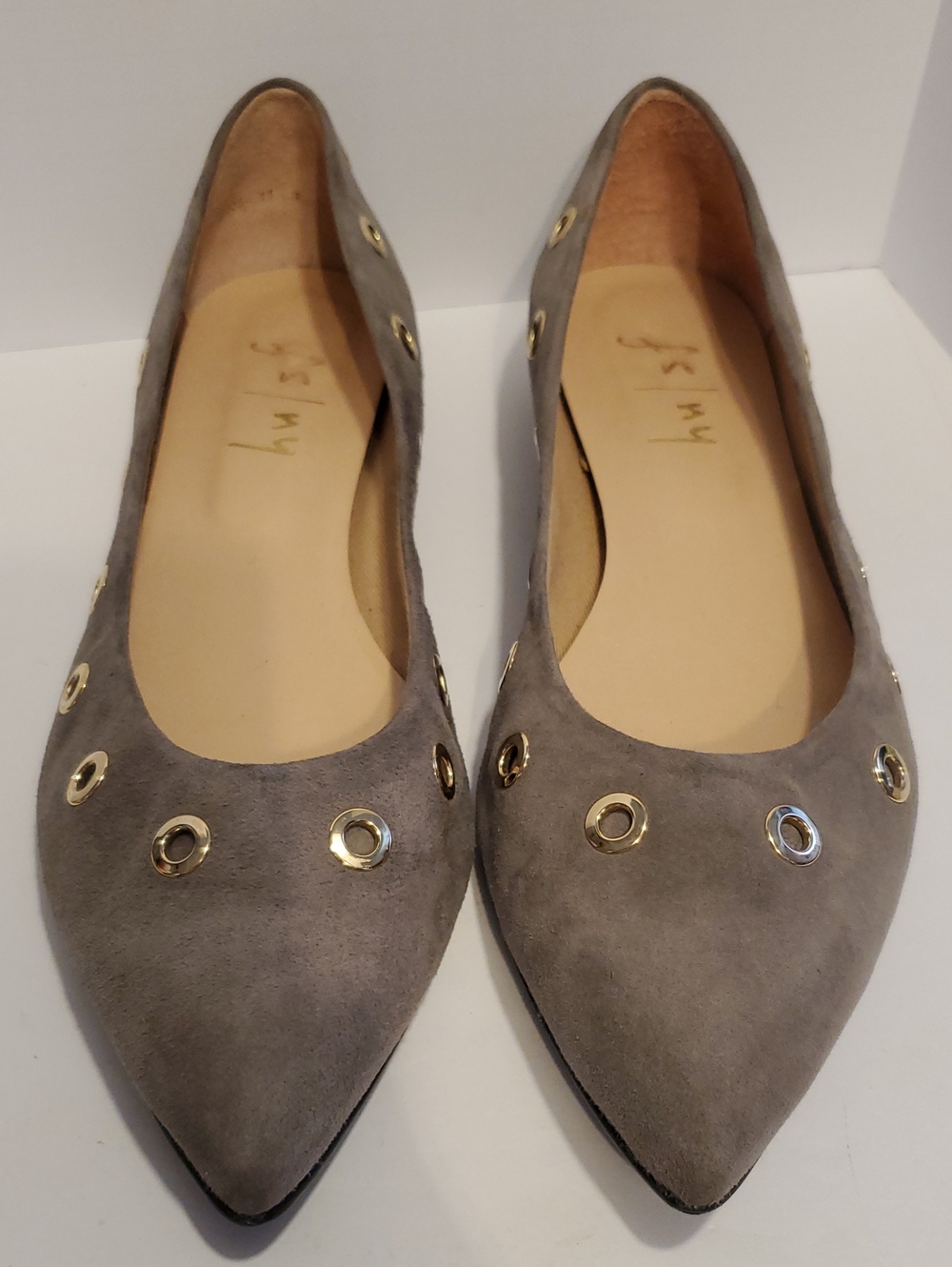French Sole FS/NY Suede Pointy Toe Flats In Gray Size 11B